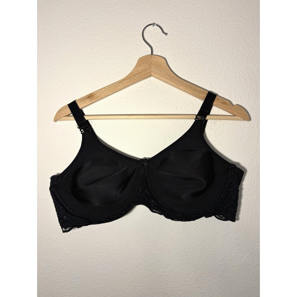 Trulife Bra Womens 42B B4008 Black Underwire Lace Detail Adjustable Straps